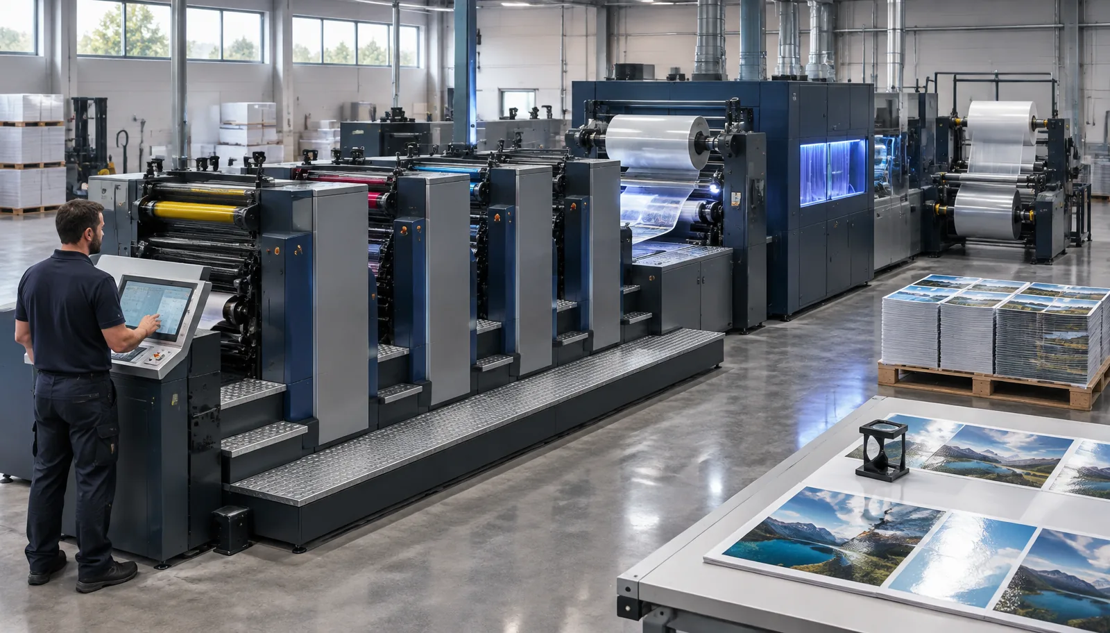 Offset with inline finishing – Dispersion and UV varnish, lamination